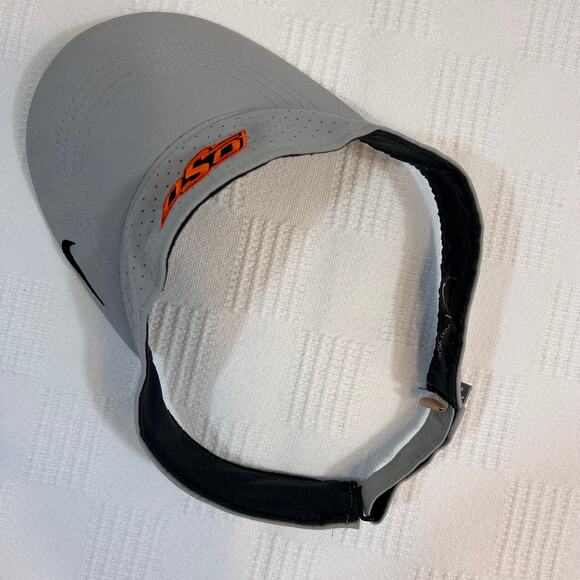 Oklahoma State Cowboys Visor Nike Dri Fit Gray Orange Adjustable - Picture 4 of 7